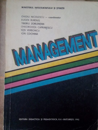 Ovidiu Nicolescu - Management - 1992 - Brosata