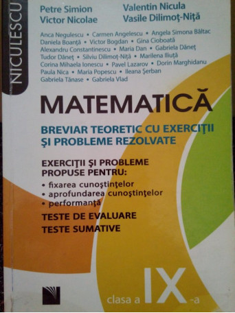 Matematica. Breviar teoretic clasa a IXa