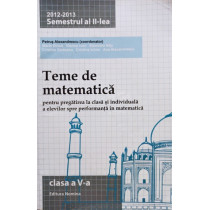 Teme de matematica clasa a V-a, semestrul al II-lea