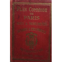 Plan commode de Paris - Rues; Monuments - Autobus; Tramways