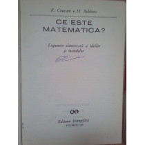 Ce este matematica? Expunere elementara a ideilor si metodelor