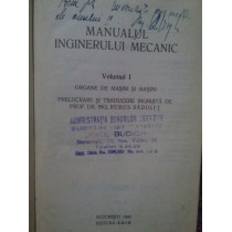 Manualul inginerului mecanic, vol. I