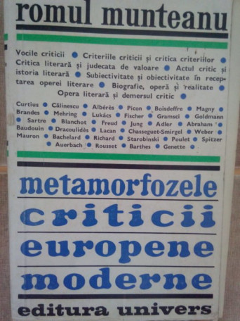 Metamorfozele criticii europene moderne