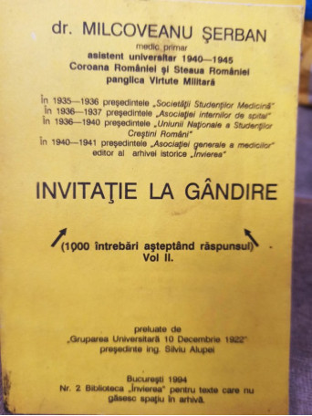 Invitatie la gandire, vol. II