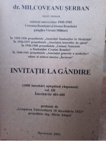 Invitatie la gandire, vol. III