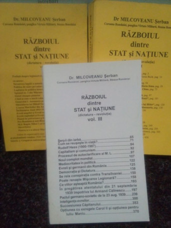 Razboiul dintre stat si natiune, 3 vol.