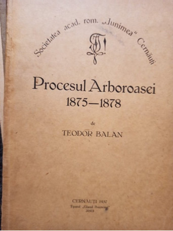 Procesul Arboroasei 1875 1878