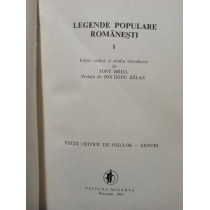 Legende populare romanesti, vol. I