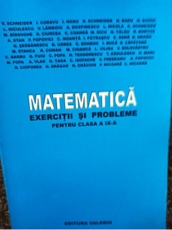 Matematica. Exercitii si probleme pentru clasa a IXa