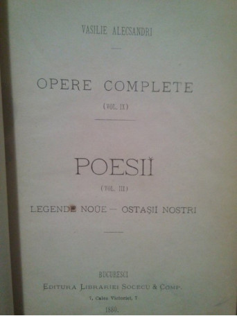 Opere complete, vol. IX / Poesii, vol. III