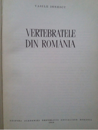 Vertebratele din Romania