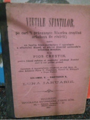 Vietile Sfintilor, volumul V - carticica V din luna ianuarie