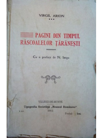 Pagini din timpul rascoalelor taranesti