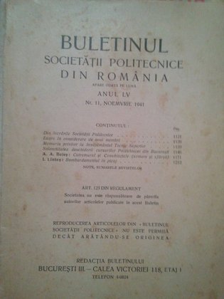 Buletinul societatii politecnice din Romania
