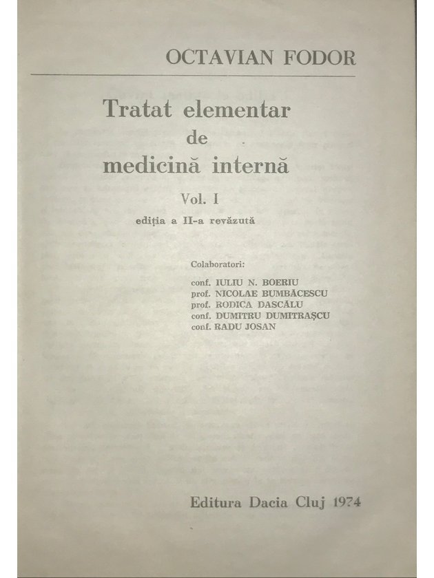 Tratat elementar de medicină internă, vol. 1 (ed. II)
