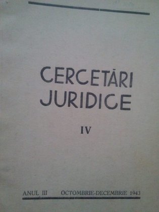 Cercetari juridice vol. IV