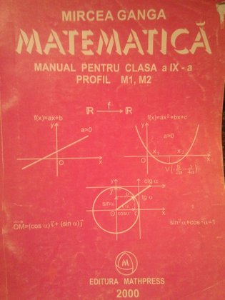 Matematica. Manual pentru clasa a IXa