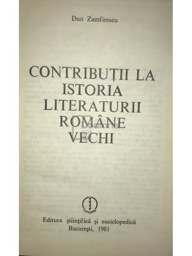 Contribuții la istoria literaturii române vechi