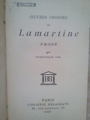 Oeuvres choisies de Lamartine