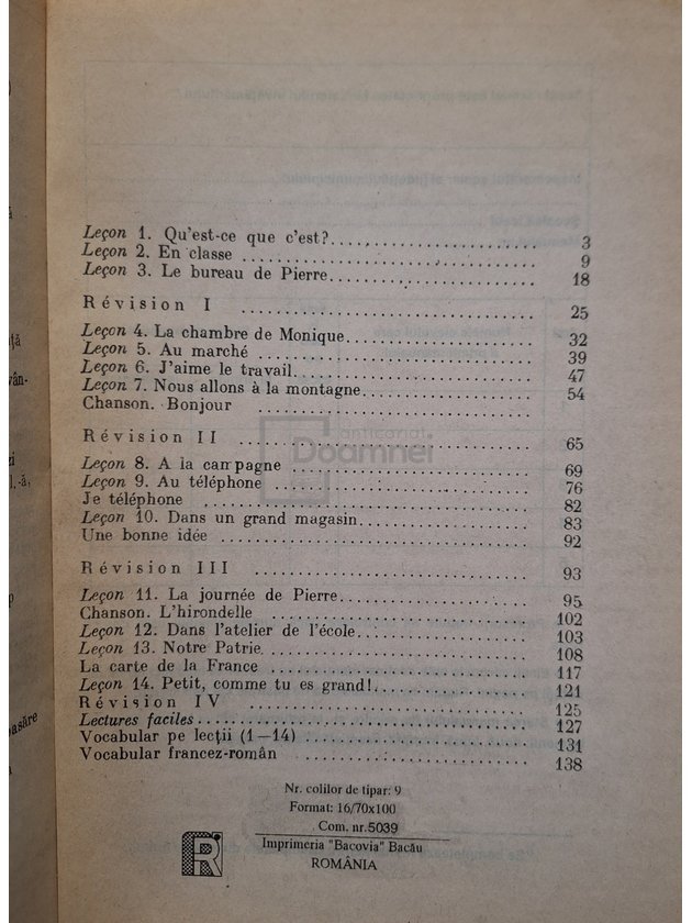 Limba franceza - Manual pentru clasa a VI-a (Anul I - a doua limba de studiu)