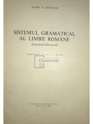 Sistemul gramatical al limbii române (dedicație)