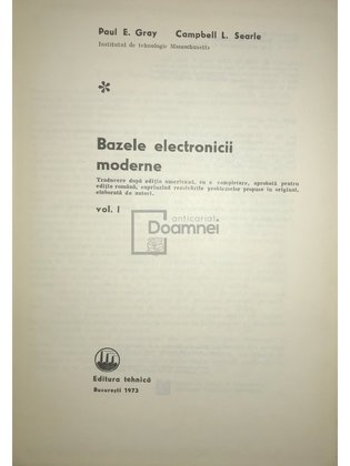 Bazele electronicii moderne, vol. I