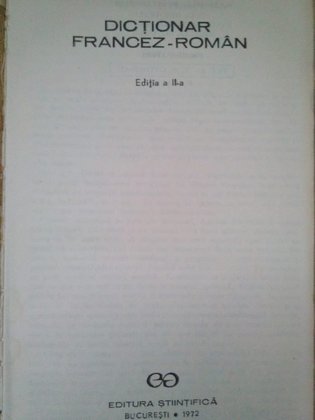Dictionar francezroman, ed. a IIa