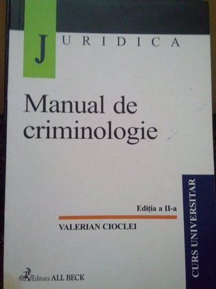 Manual de criminologie, editia a II-a