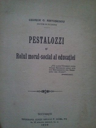 Pestalozzi si rolul moralsocial al educatiei (DEDICATIE AUTOR)