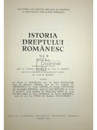 Istoria dreptului românesc, vol. 2, partea 1