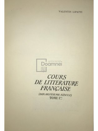 Cours de litterature francaise, vol. 1