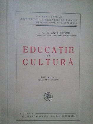 Educatie si cultura, ed. a III-a