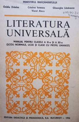 Literatura universala clasa a XIa si a XIIa