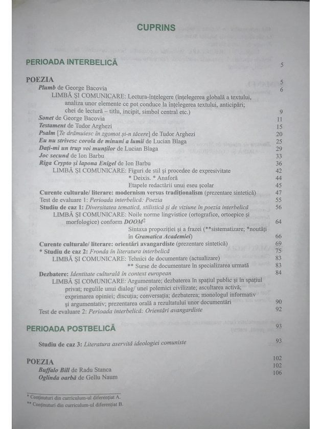 Limba și literatura română - Manual pentru clasa a XII-a