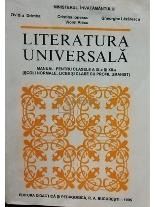 Literatura Universala, Manual pentru clasele a IX-a si a XII-a