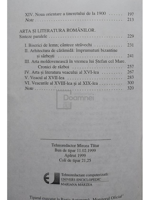 Istoria literaturii romanesti - Arta si literatura romanilor