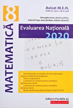 Evaluarea Nationala 2020 - Matematica clasa a VIII-a