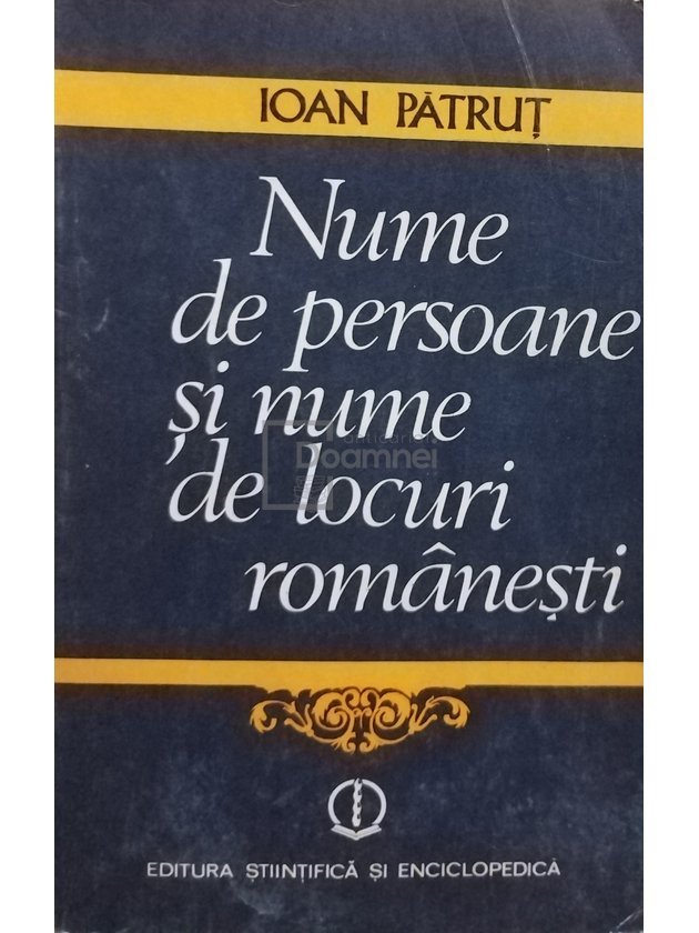 Nume de persoane și nume de locuri românești
