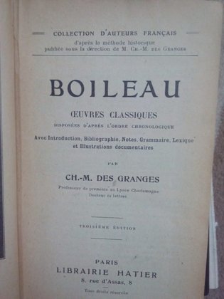 Boileau, oeuvres classiques