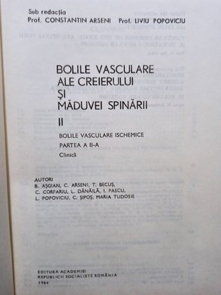 Bolile vasculare ale creierului si maduvei spinarii, vol. II