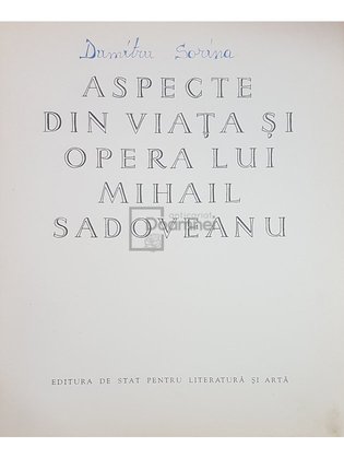 Aspecte din viata si opera lui Mihail Sadoveanu