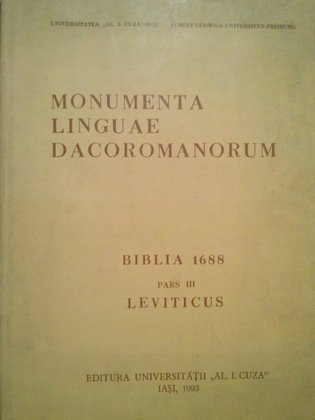 Monumenta linguae dacoromanorum, biblia 1688 pars III Leviticus (dedicatie)