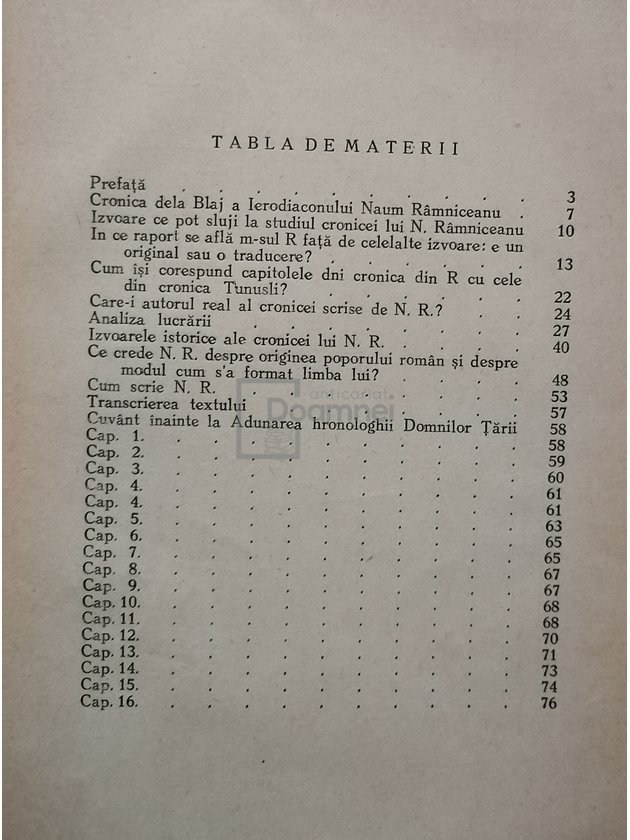 Cronica inedita dela Blaj a protosinghelului Naum Ramniceanu, partea I-a