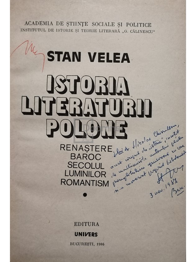 Istoria literaturii polone (semnata)
