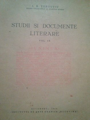 Studii si documente literare, vol. IX