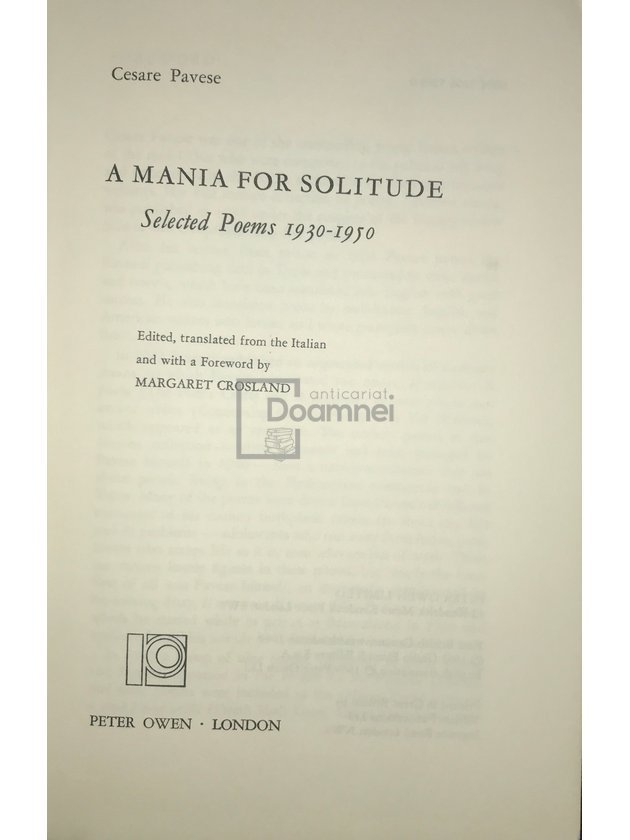 A mania for Solitude - Selected poems