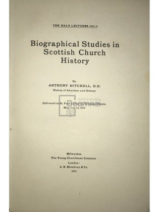 Biographical studies in Scottish Church history