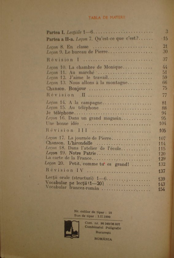 Limba franceza - Manual pentru anul I de studiu