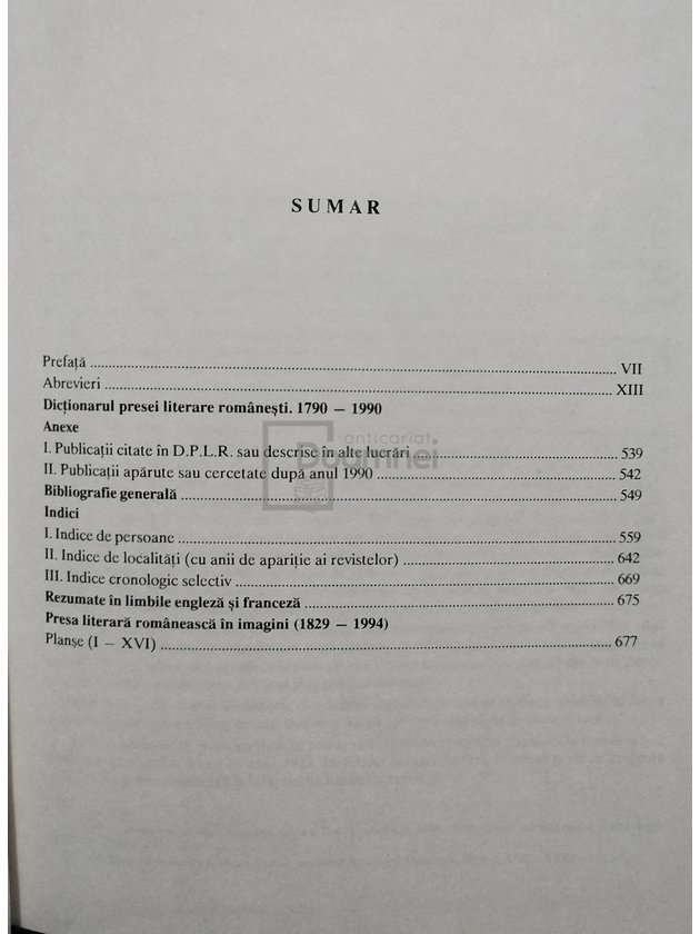 Dictionarul presei literare romanesti 1790 - 1990, editia a II-a