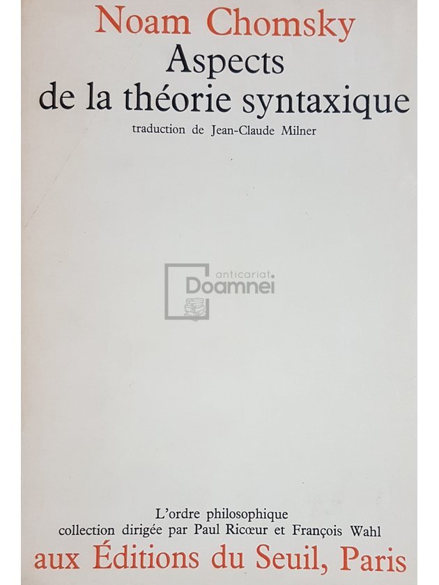 Aspects de la theorie syntaxique